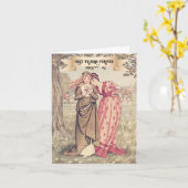 ビクトリアン最高の友かわいいヴィンテージアート誕生日 カード (黄色い花)