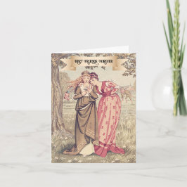 ビクトリアン最高の友かわいいヴィンテージアート誕生日 カード