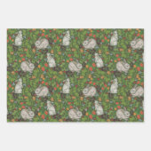 ビクトリアン様式のヴィンテージウサギのバニーレディ ベリーガーデン ラッピングペーパーシート (正面3)