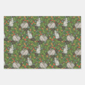 ビクトリアン様式のヴィンテージウサギのバニーレディ ベリーガーデン ラッピングペーパーシート (正面)