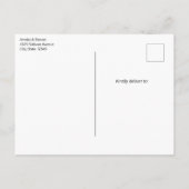 ビクトリアン様式の暖炉でのクリスマス セーブ・ザ・デート 案内ポストカード (裏面)