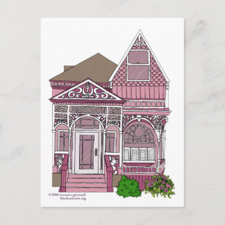 ビクトリアン様式の「ペイントド・レディ」 - ピンク ポストカード