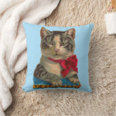 ビクトリアン猫 クッション (ブランケット)