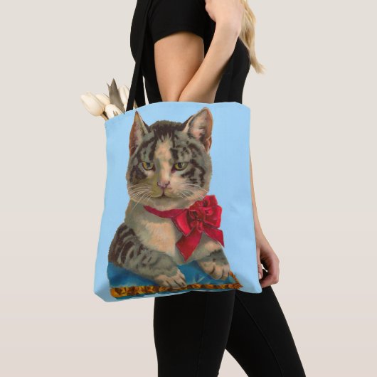 ビクトリアン猫 トートバッグ (クローズアップ)