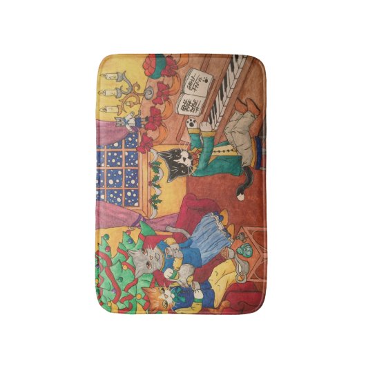 ビクトリアン猫 バスマット (正面縦)