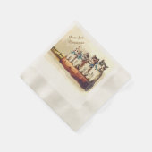 ビクトリアン猫 縁ありカクテルナプキン (角)