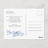 ビクトリアン猶予フローラの青い保存日付 ポストカード (裏面)