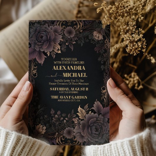 ビクトリアン王室のゴシック結婚ス 招待状