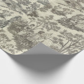 ビクトリアン白黒ヴィンテージ履歴エレガント ラッピングペーパー (角)