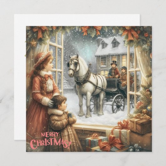 ビクトリアン素朴クリスマス シーズンカード (正面/裏面)