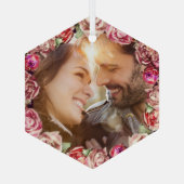 ビクトリアン結婚フローラパーソナライズされた ガラスオーナメント (裏面)