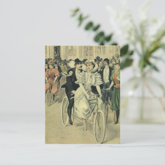 ビクトリアン結婚新郎新婦 案内ポストカード (スタンド正面)