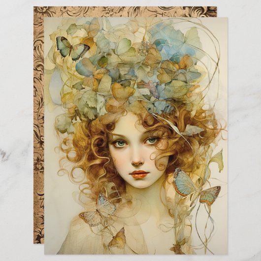 ビクトリアン美しいスクラップブック紙 (正面/裏面)