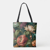 ビクトリアン色彩の鮮やか花 トートバッグ (裏面)