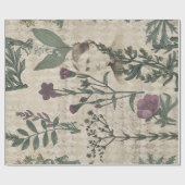 ビクトリアン花と女 ラッピングペーパー (フラット)