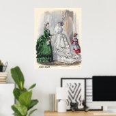 ビクトリアン花嫁ファッションポスタープリント ポスター (ホームオフィス)