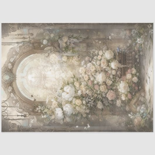 ビクトリアン花模様 薄葉紙 (正面)