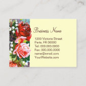 ビクトリアン花 – 色の変更 名刺 (裏面)