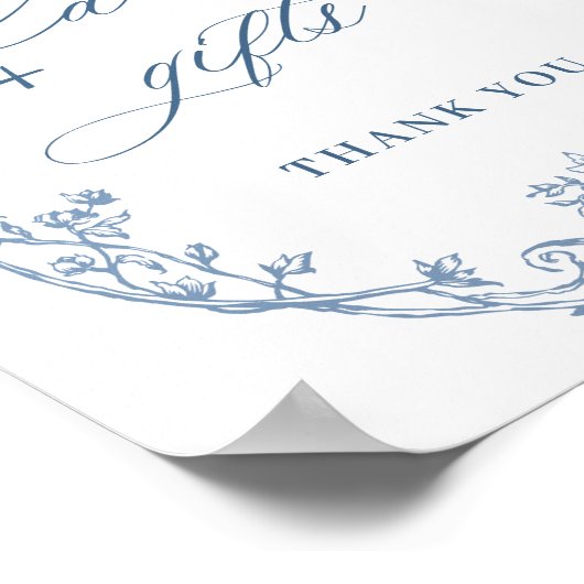 ビクトリアン華美ほこりっぽい青いカードとギフト ポスター (角)