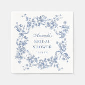 ビクトリアン華美グレイスブルーフローラブライダルシャワー スタンダードカクテルナプキン (正面)