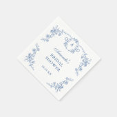 ビクトリアン華美グレイスブルーフローラブライダルシャワー スタンダードカクテルナプキン (角)