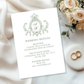 ビクトリアン華美フローラセージ結婚グリーン詳細 エンクロージャーカード