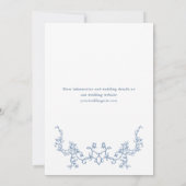 ビクトリアン華美フローラダスティブルーブライダルシャワー 招待状 (裏面)