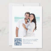 ビクトリアン華美フローラダスティー結婚ブルーの写真 セーブザデート (裏面)