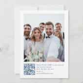 ビクトリアン華美フローラダスティ結婚ブルーのQRコード サンキューカード (裏面)