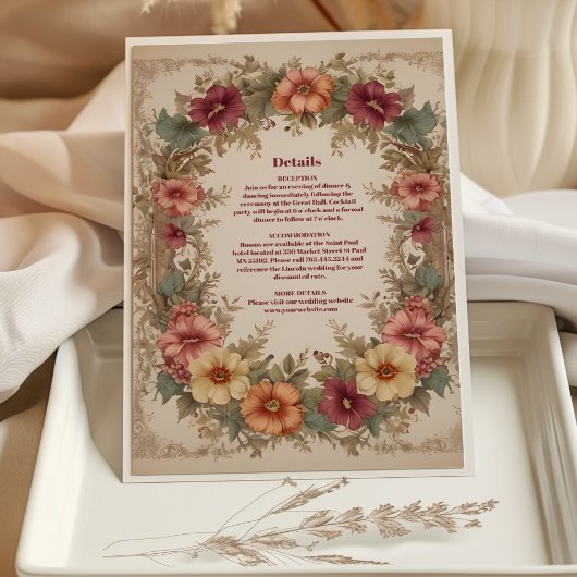 ビクトリアン華美フローラ結婚フレーム エンクロージャーカード
