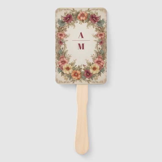 ビクトリアン華美フローラ結婚フレーム ハンドファン (正面)