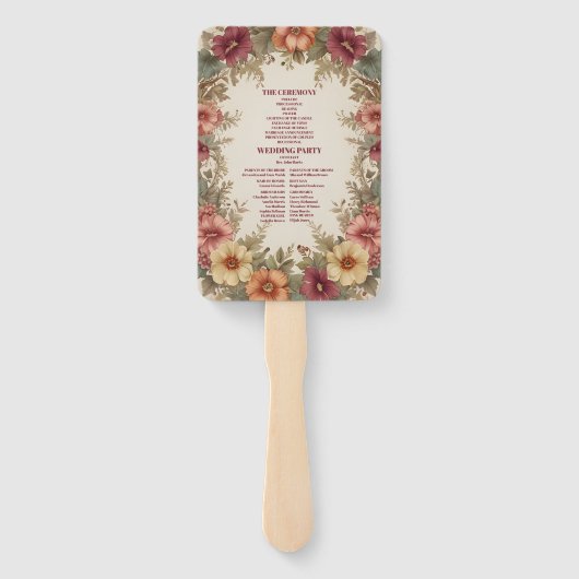 ビクトリアン華美フローラ結婚フレーム ハンドファン (裏面)