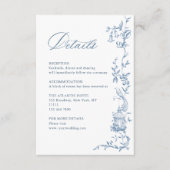 ビクトリアン華美フローラ結婚ブルー詳細 エンクロージャーカード (正面)