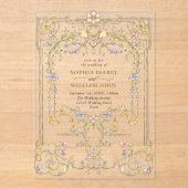 ビクトリアン華美猶予フローラ結婚枠 アクリル招待状 (正面)