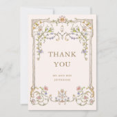 ビクトリアン華美猶予フローラ結婚枠 サンキューカード (正面)