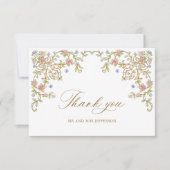ビクトリアン華美猶予フローラ結婚枠 サンキューカード (正面)