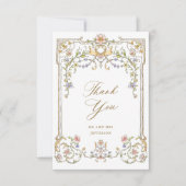 ビクトリアン華美猶予フローラ結婚枠 サンキューカード (正面)