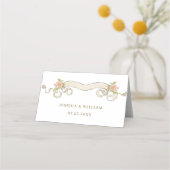 ビクトリアン華美猶予フローラ結婚枠 プレイスカード (裏面)