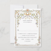 ビクトリアン華美猶予フローラ結婚枠 出欠カード (正面)