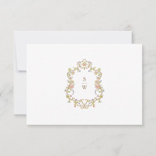 ビクトリアン華美猶予フローラ結婚枠 出欠カード (裏面)