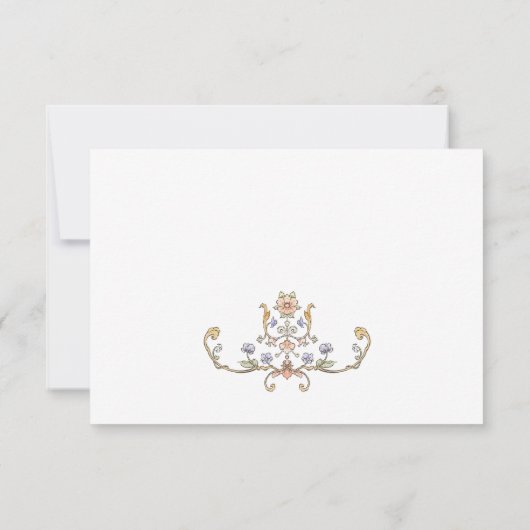 ビクトリアン華美猶予フローラ結婚枠 出欠カード (裏面)