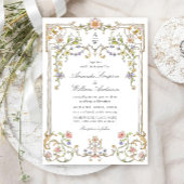 ビクトリアン華美猶予フローラ結婚枠 招待状