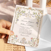 ビクトリアン華美猶予フローラ結婚枠 招待状