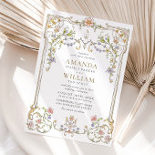 ビクトリアン華美猶予フローラ結婚枠 招待状