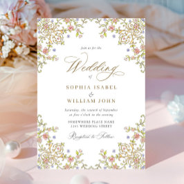 ビクトリアン華美猶予フローラ結婚枠 招待状