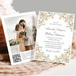 ビクトリアン華美Graceフローラ結婚フレーム 招待状