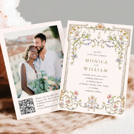 ビクトリアン華美Graceフローラ結婚フレーム 招待状