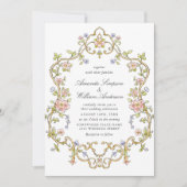 ビクトリアン華美Graceフローラ結婚フレーム 招待状 (正面)