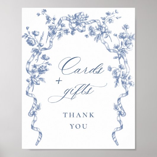 ビクトリアン華美Grace Dusty Blueカードとギフト ポスター (正面)
