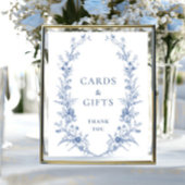 ビクトリアン華美Grace Dusty Blueカードとギフト ポスター